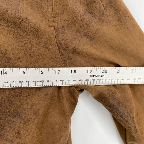 Dex Jacket Woman's Size Medium Distressed Faux Leather Long Sleeve Full Zip - Picture 6 of 15